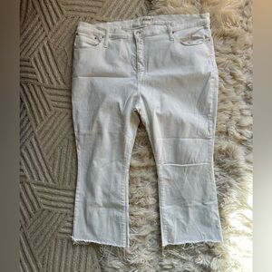 Madewell White crop flare jeans